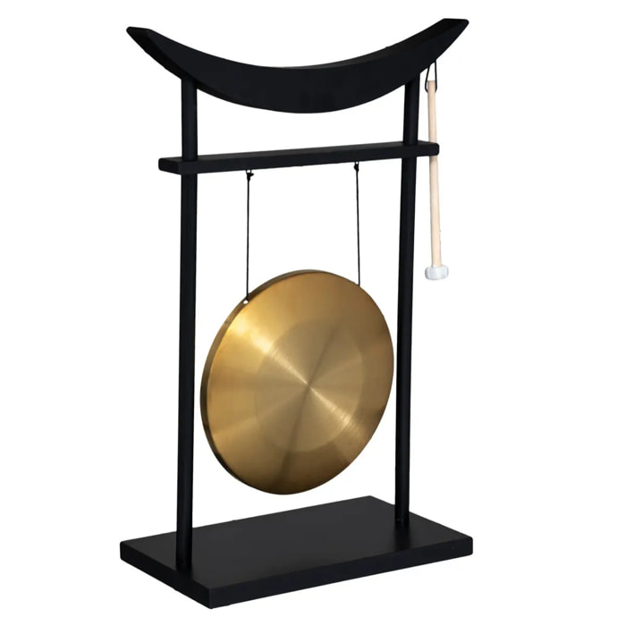 Gong Toa H.69,5cm métal et bois