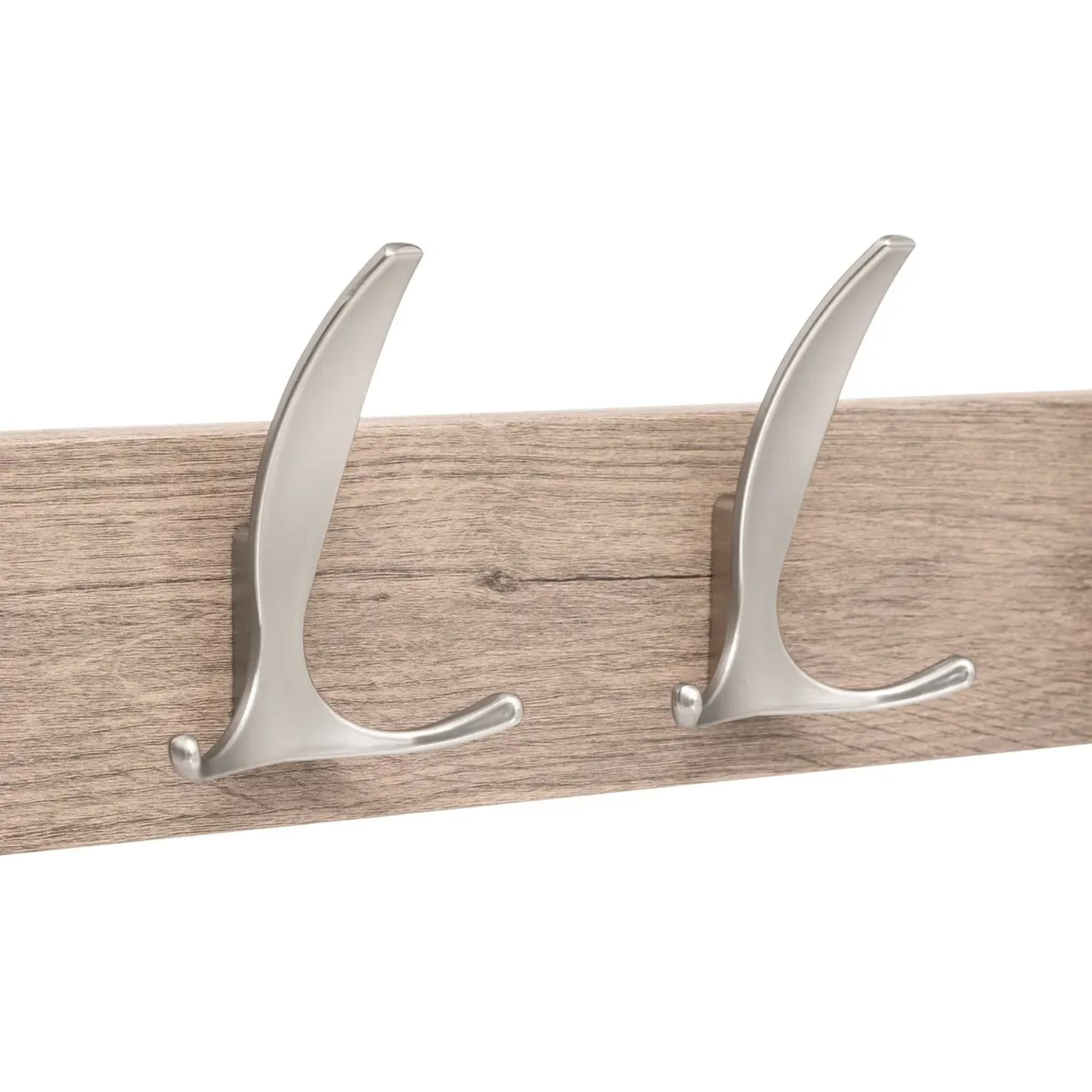 Patère Aly 4 têtes L45cm bois clair gris