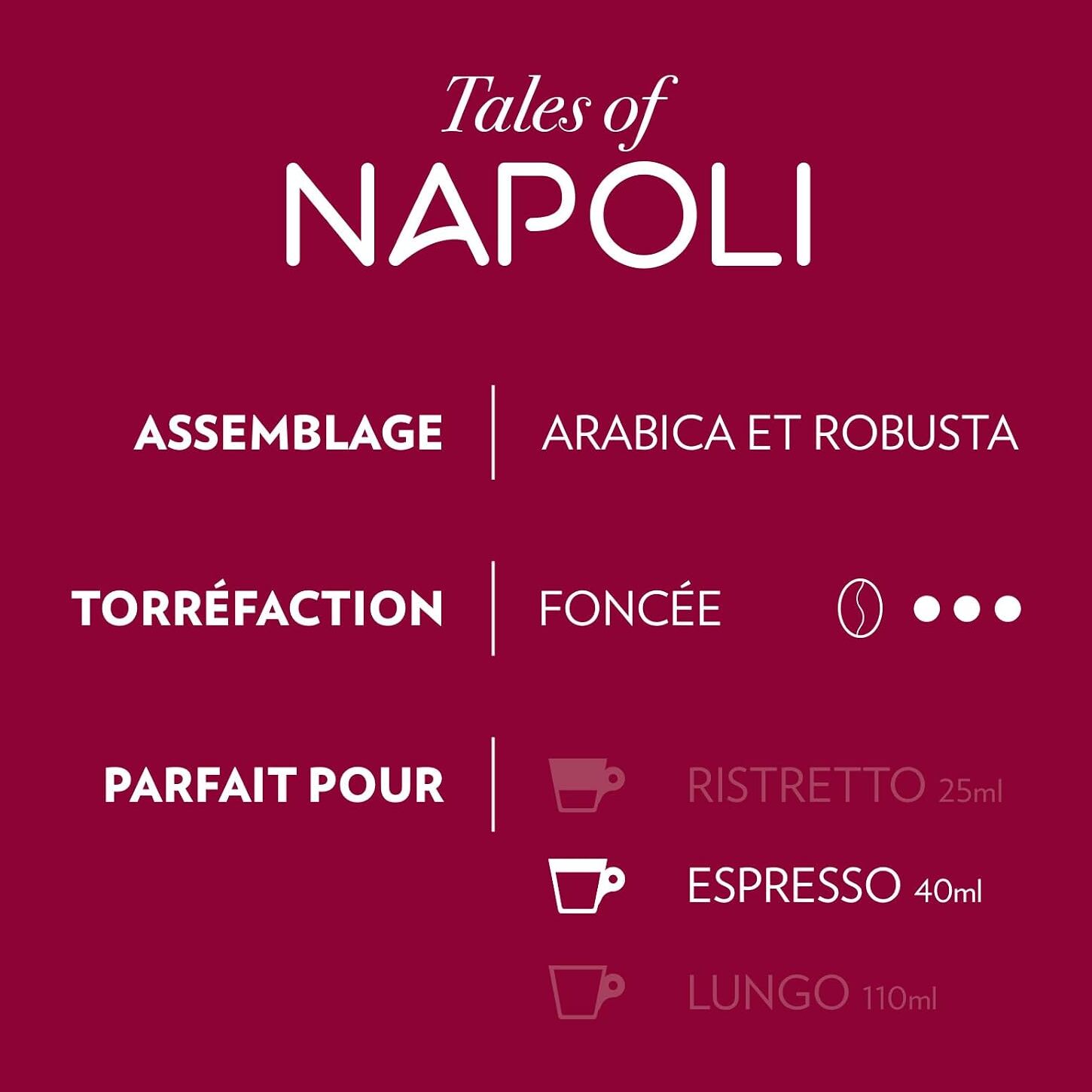 Café Tales Of Napoli x10.  Capsules compatibles Nespresso en aluminium