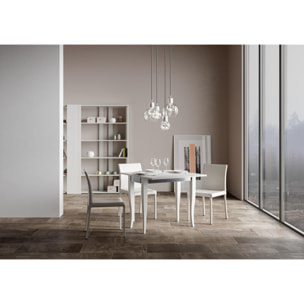 Consola tipo libro 90x45/90 cm Sciabola Librox Fresno Blanco estructura Gris