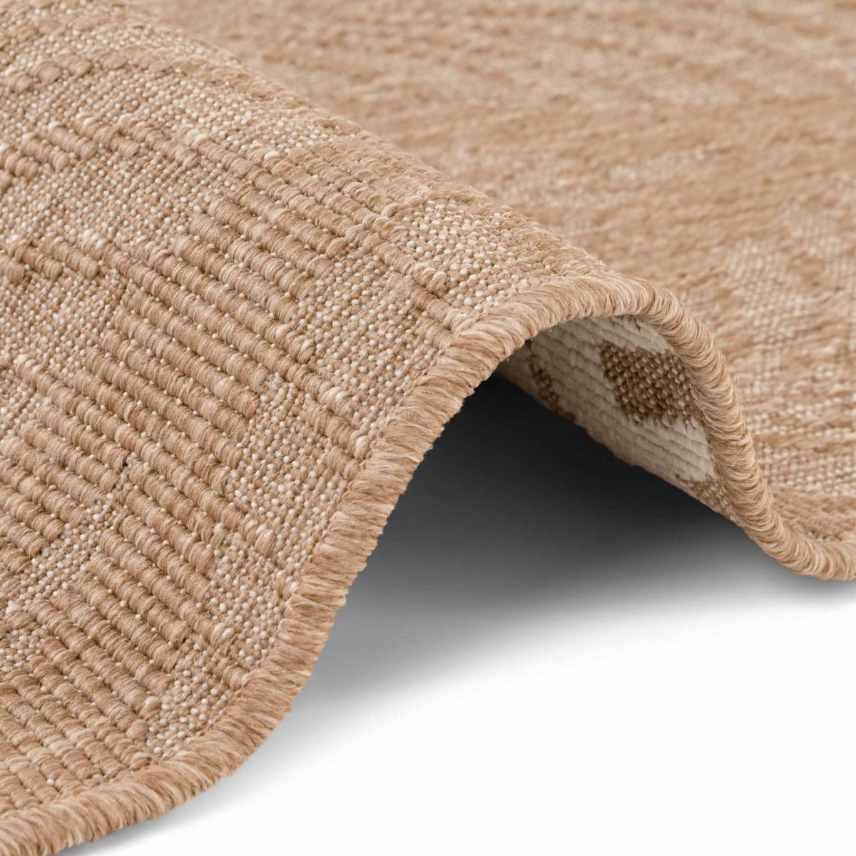 Tapis exterieur kilim nature floral, structure authentique, feka