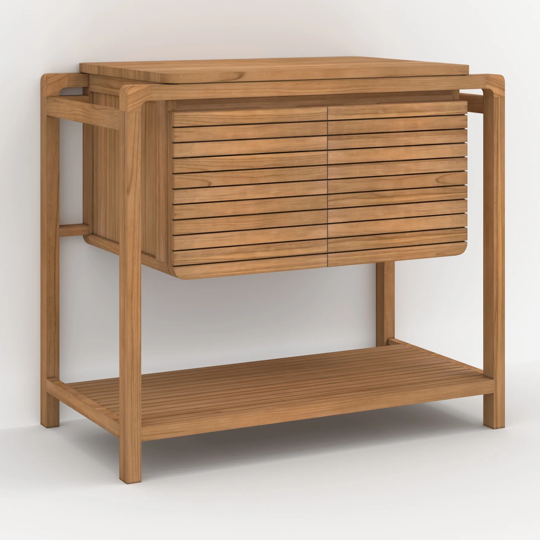 Meuble de salle de bain en bois de teck 90 cm - Lucette