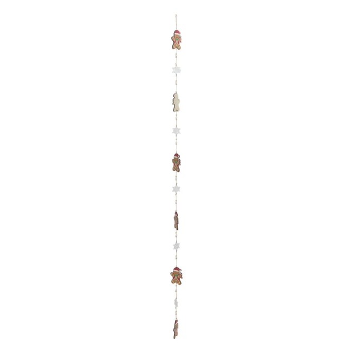Guirlande pain d'épice l.1,8m bois assorti