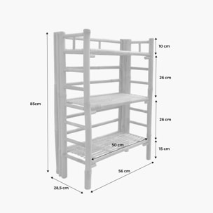 Etagère bibliothèque exotique en bambou 3 niveaux