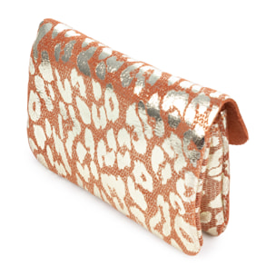 Alpignano monedero mujer. Piel auténtica Gamuza, diseño animal print leopardo, lacada brillante.