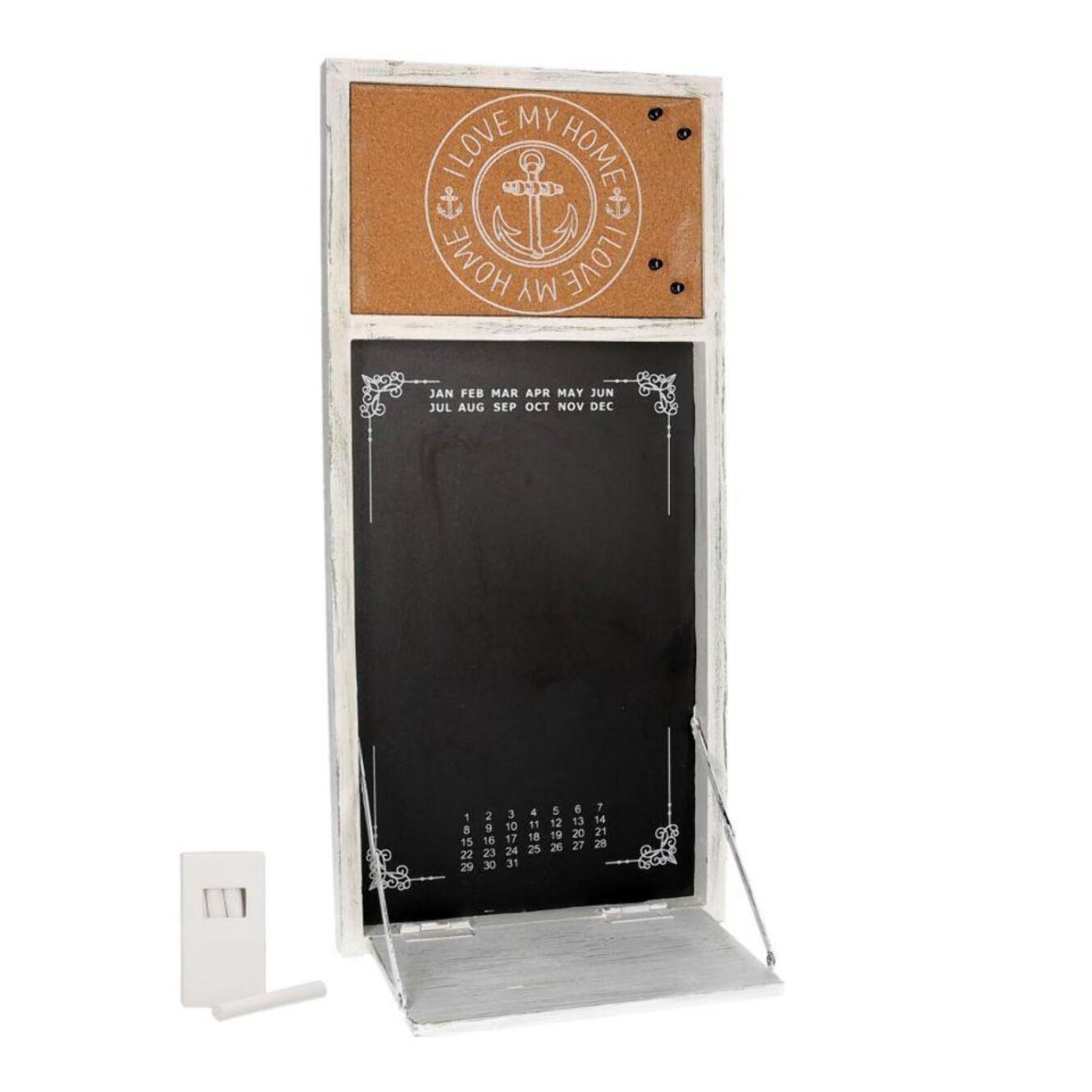 Lavagna calendario con mensola e gessetto cm30x65x3,5/20