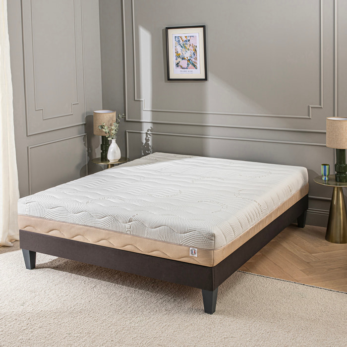 Ensemble Matelas Mousse Supersoft Leman avec sommier en bois