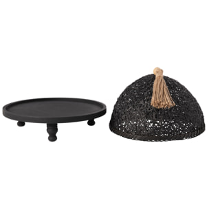J-Line cloche alimentaire - bois - noir