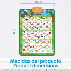 Abecedario electrónico interactivo con Letras y Números para aprender inglés, ABC parlante y póster musical. Juguete educativo para niños pequeños, guardería, preescolar.