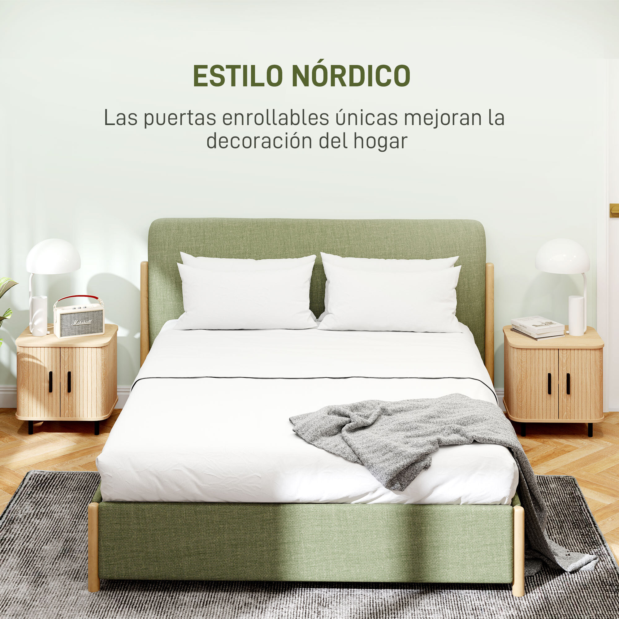 Pack de 2 Mesitas de Noche Mesillas de Noche Dormitorio con Puertas Correderas 2 Estantes y Patas de Acero Estilo Escandinavo para Salón 48x40x48 cm Roble