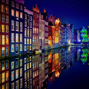 Tableau ville Fenêtre d'Amsterdam Tableau alu Dibond