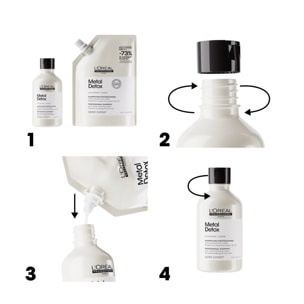 Série Expert Metal Detox - Recharge Shampoing anti-métal pour cheveux sensiiblisés et cassants