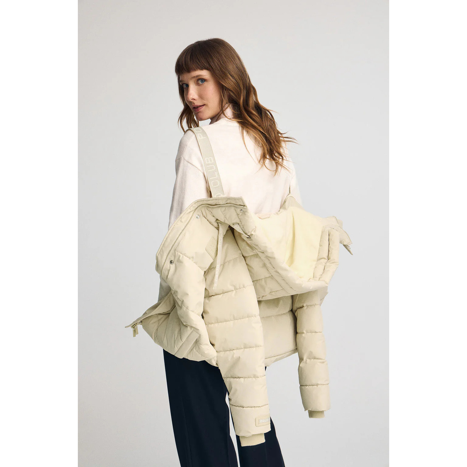 Chaqueta Iris color crudo con logo Polo Club