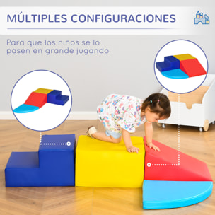 Juego de 4 Bloques Psicomotricidad para Niños Bloques de Construcción Figuras de Construcción Juguete para Aprendizaje para Escalar y Gatear Multicolor