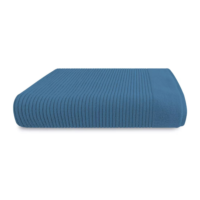 Drap de douche pur coton 575 g/m² uni bleu Vitae denim