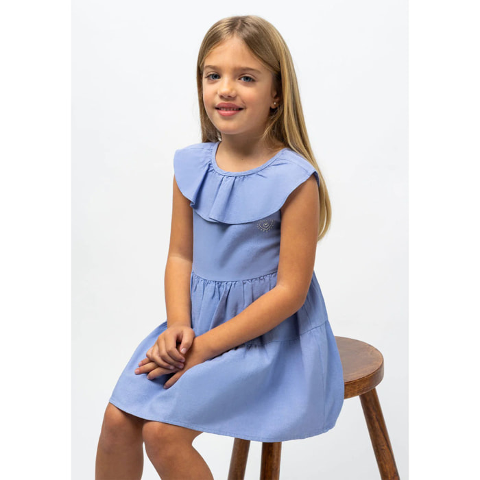 Vestido de Niña Volante Azul