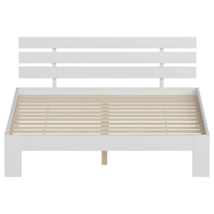 Lit en bois avec tête de lit 140x200cm blanc FINN