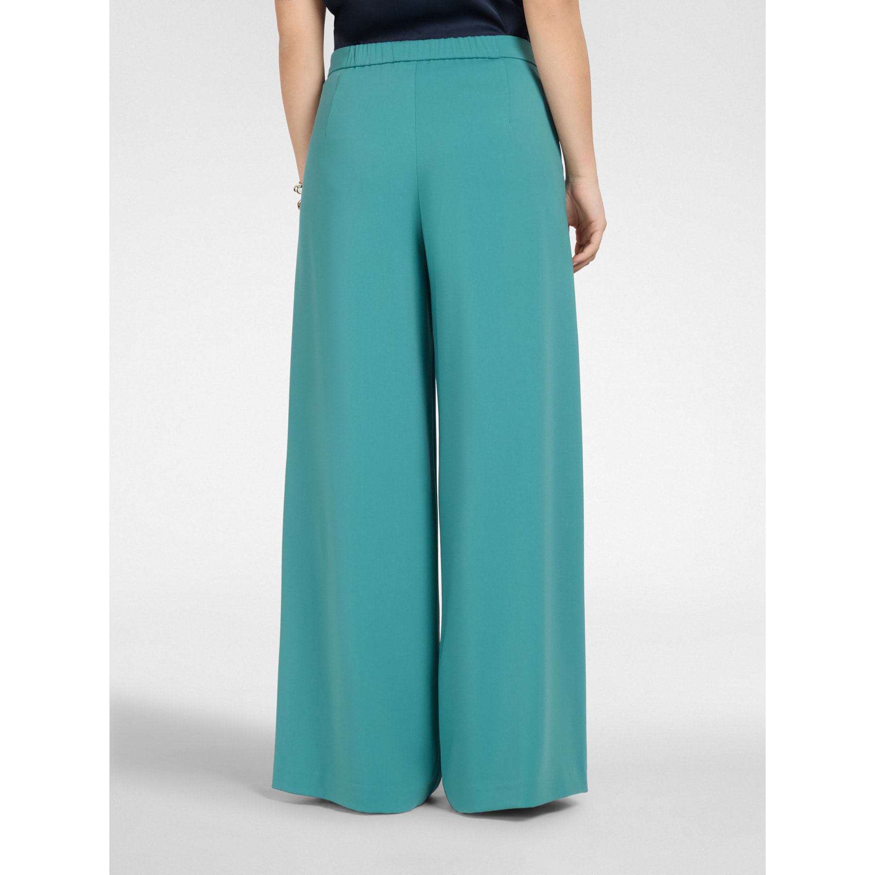 Elena Mirò - Pantaloni palazzo in cady - Verde acqua