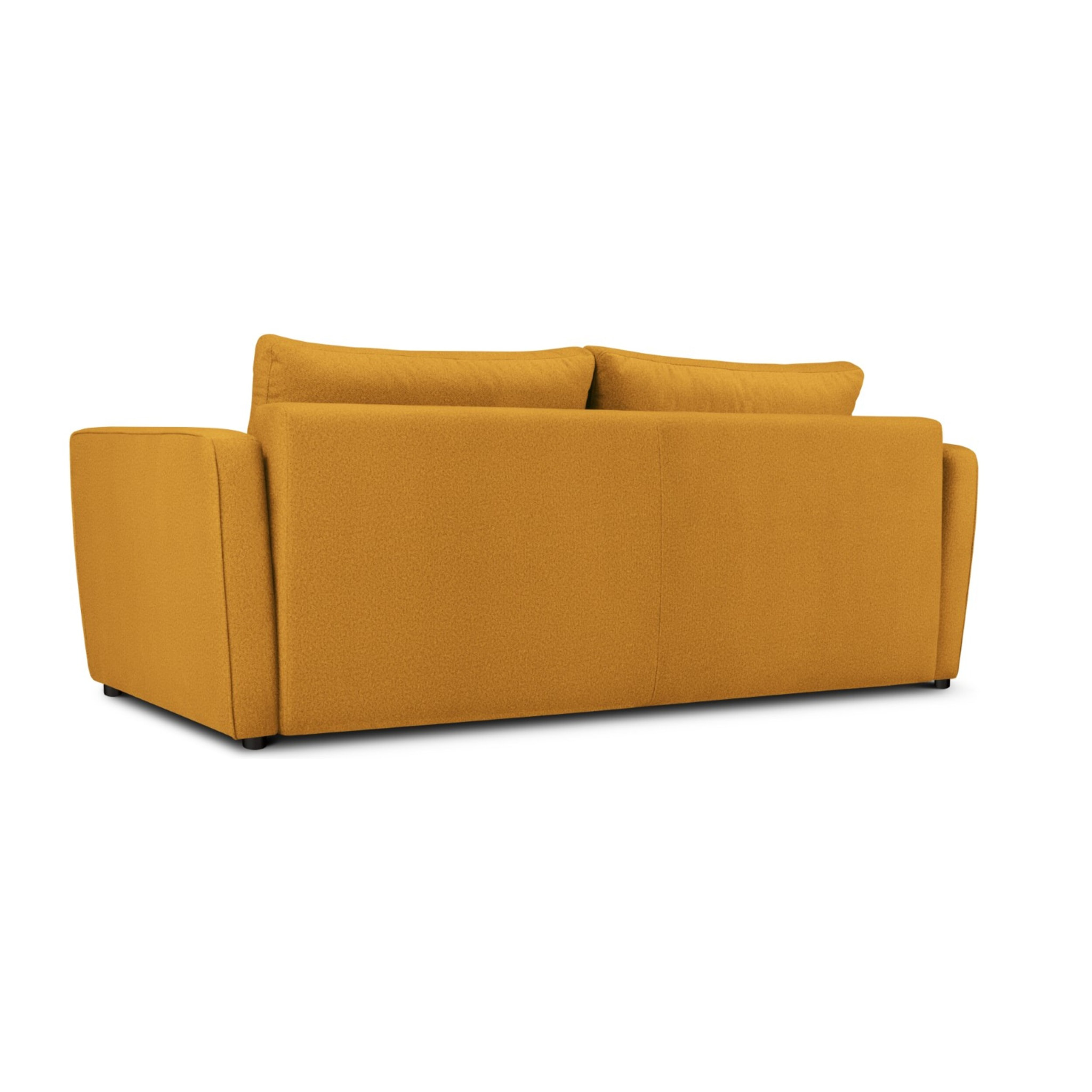 Canapé convertible avec coffre de rangement "Madrid" 3 places en tissu structurel or