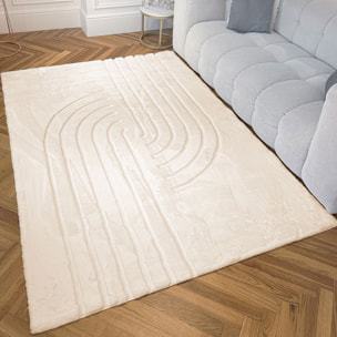 ALASKA - Tapis doux à motif graphique beige