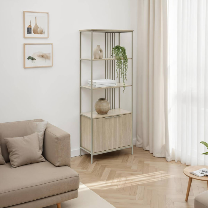 Étagère Duna rectangulaire 35x68,4cm 2 portes beige