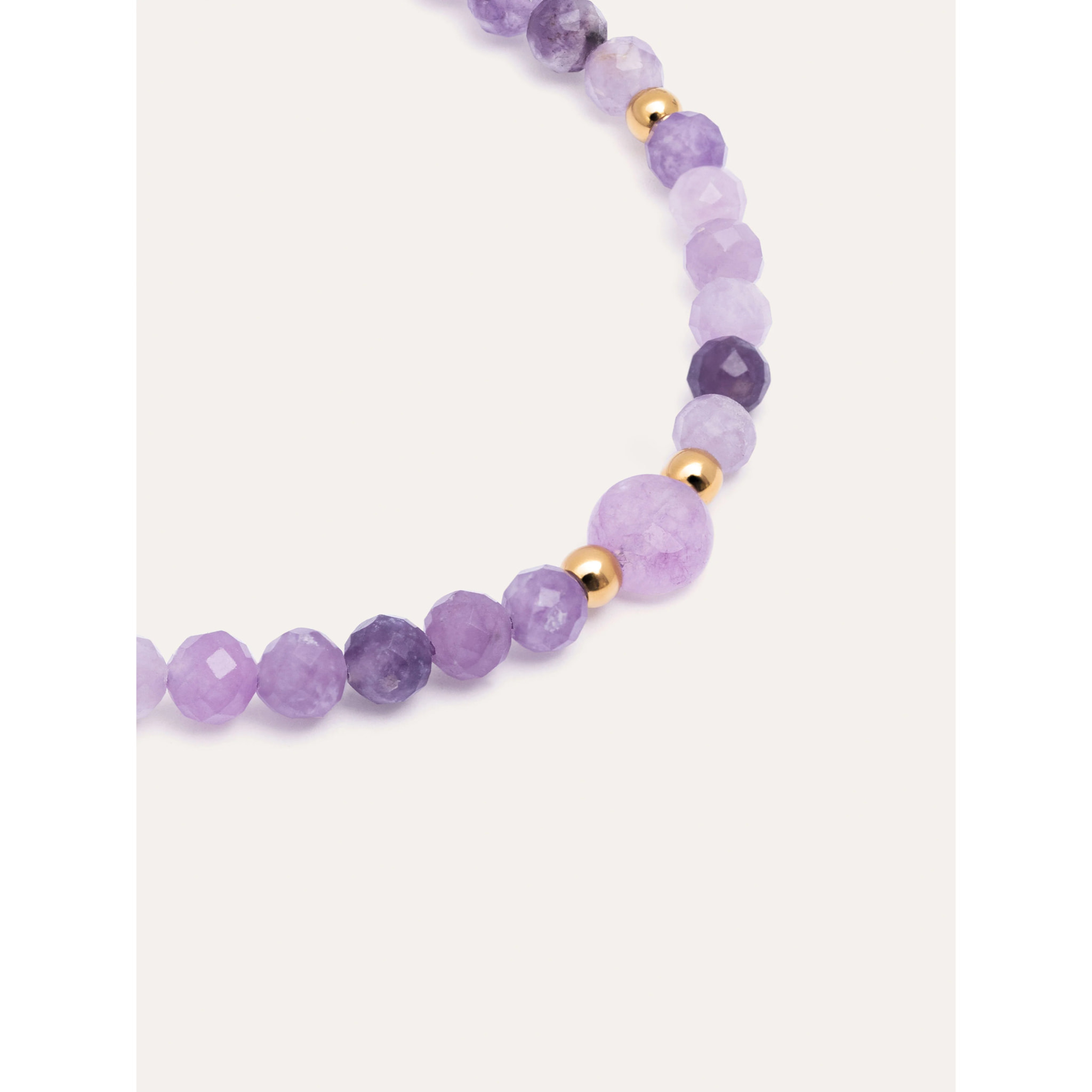 Pulsera Amulet Amatista Acero Baño Oro