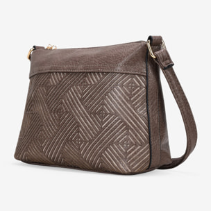 Bolso bandolera taupe con cremallera