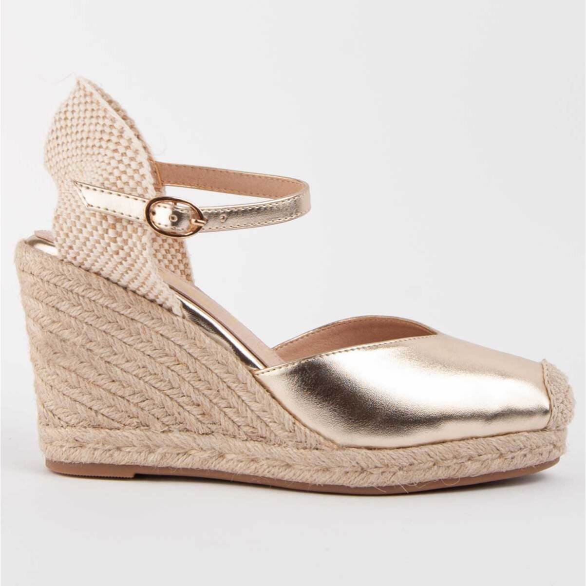 Alpargata De Cuña - Dorado - Altura: 8 Cm