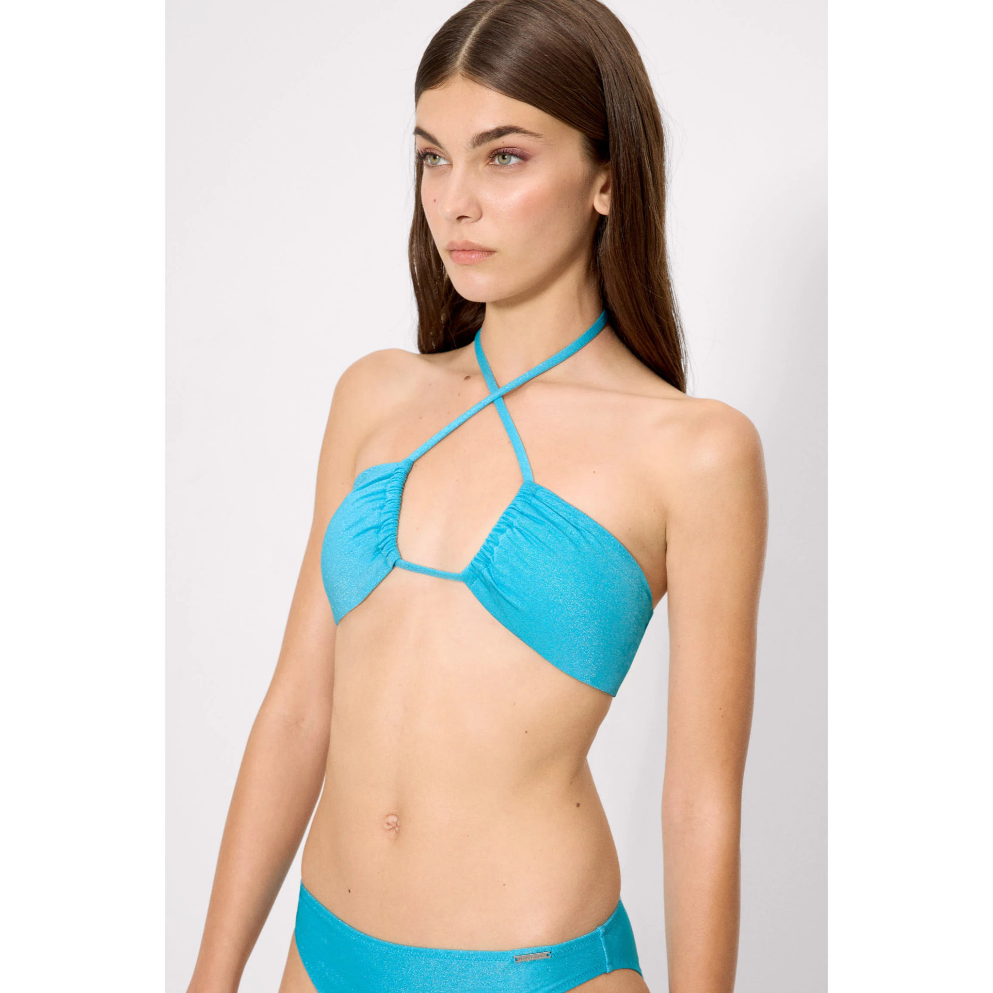 Top bikini bandeau Blu