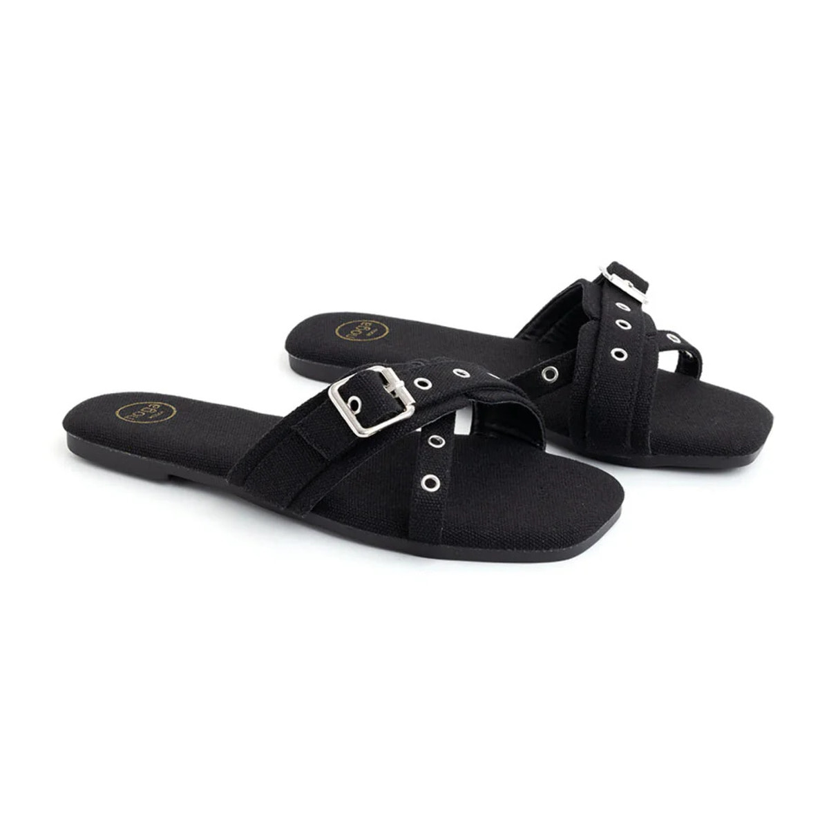 Ciabatta in canvas - NERO