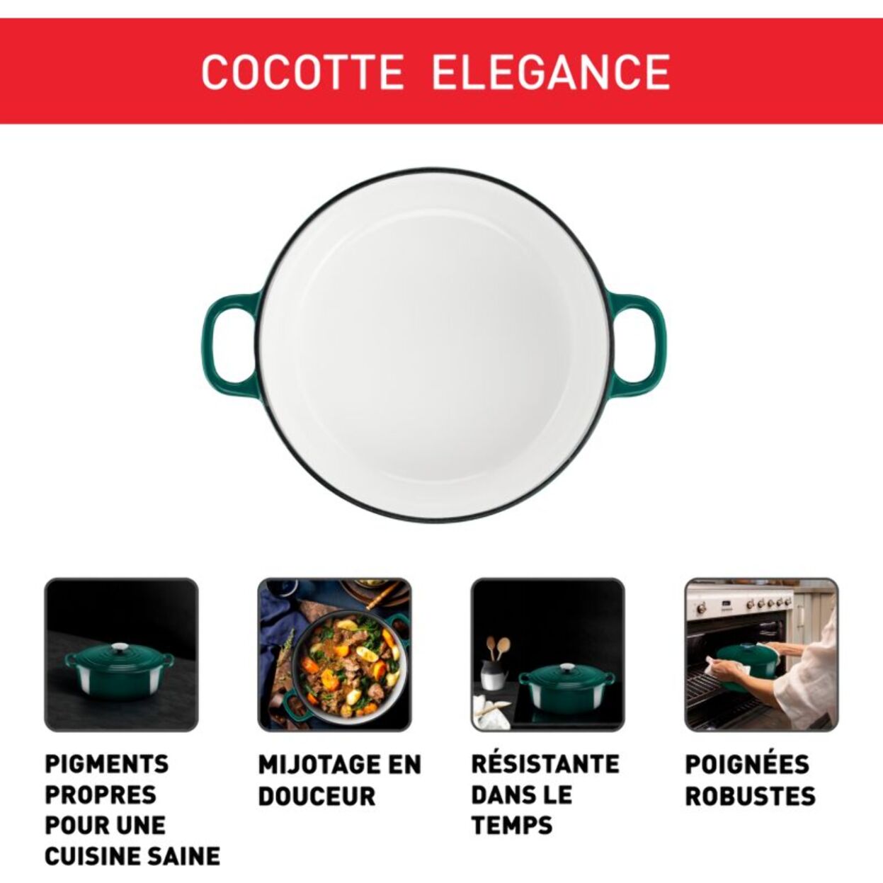 Cocotte TEFAL ELEGANCE 24cm Vert Forest