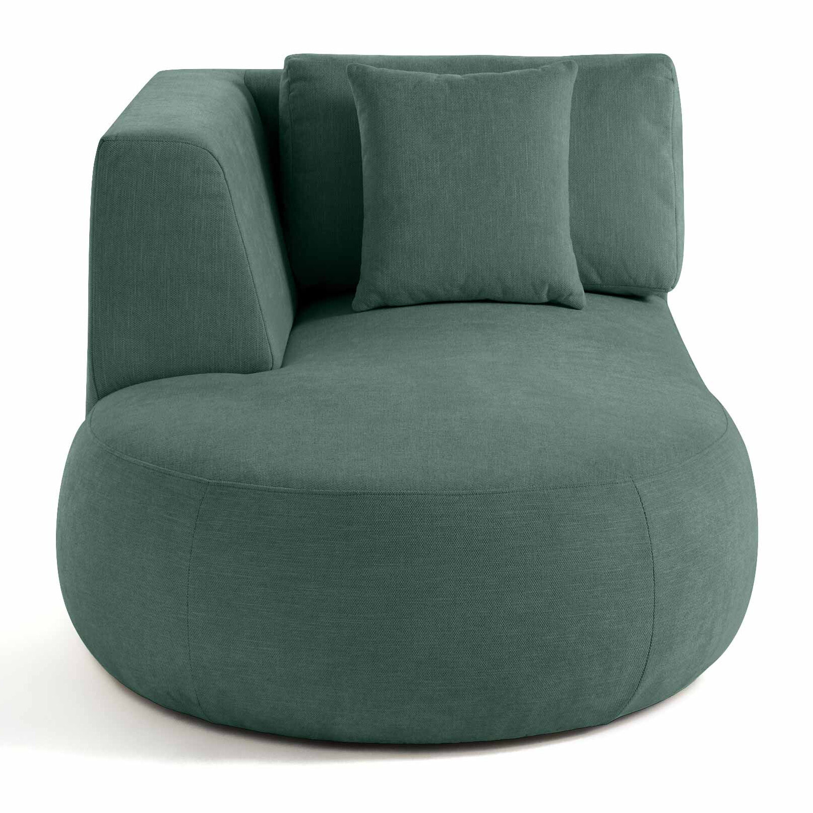 Santorini - module d'assise méridienne gauche - en tissu texturé - Vert