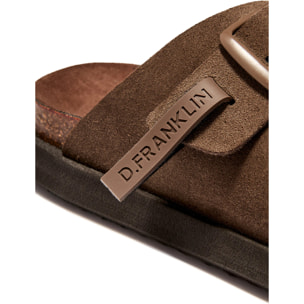 Sandalias Vibe Unisex Cierre Hebilla en Marrón Chocolate