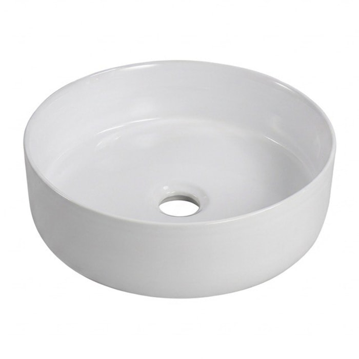 Vasque a poser ronde 36 cm hauteur 12,5 cm sans trop-plein blanc brillant Pixl (CEPX3636)