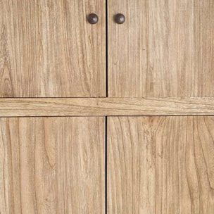 Armadio in mango naturale 100x40x160 cm, 2 ante e 2 cassetti