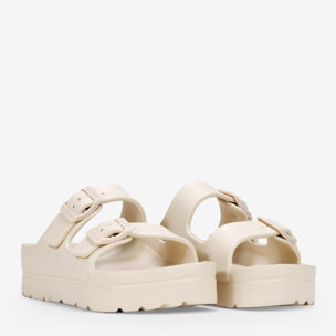 Sandalias de goma con plataforma beige