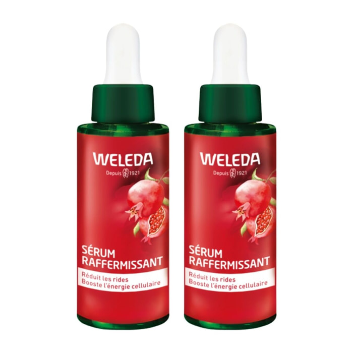 WELEDA - Duo Sérum raffermissant Grenade et Peptides de Maca - Réduit les rides et booste l'énergie cellulaire -  Vegan - Natrue -   30 ml x 2