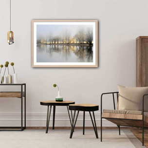 Affiche paysage Une journee de janvier Affiche + cadre en bois - Chêne