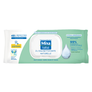 Lot de 18 - MIXA BÉBÉ LINGETTES NETTOYANTES A L'EAU NATURELLE x48