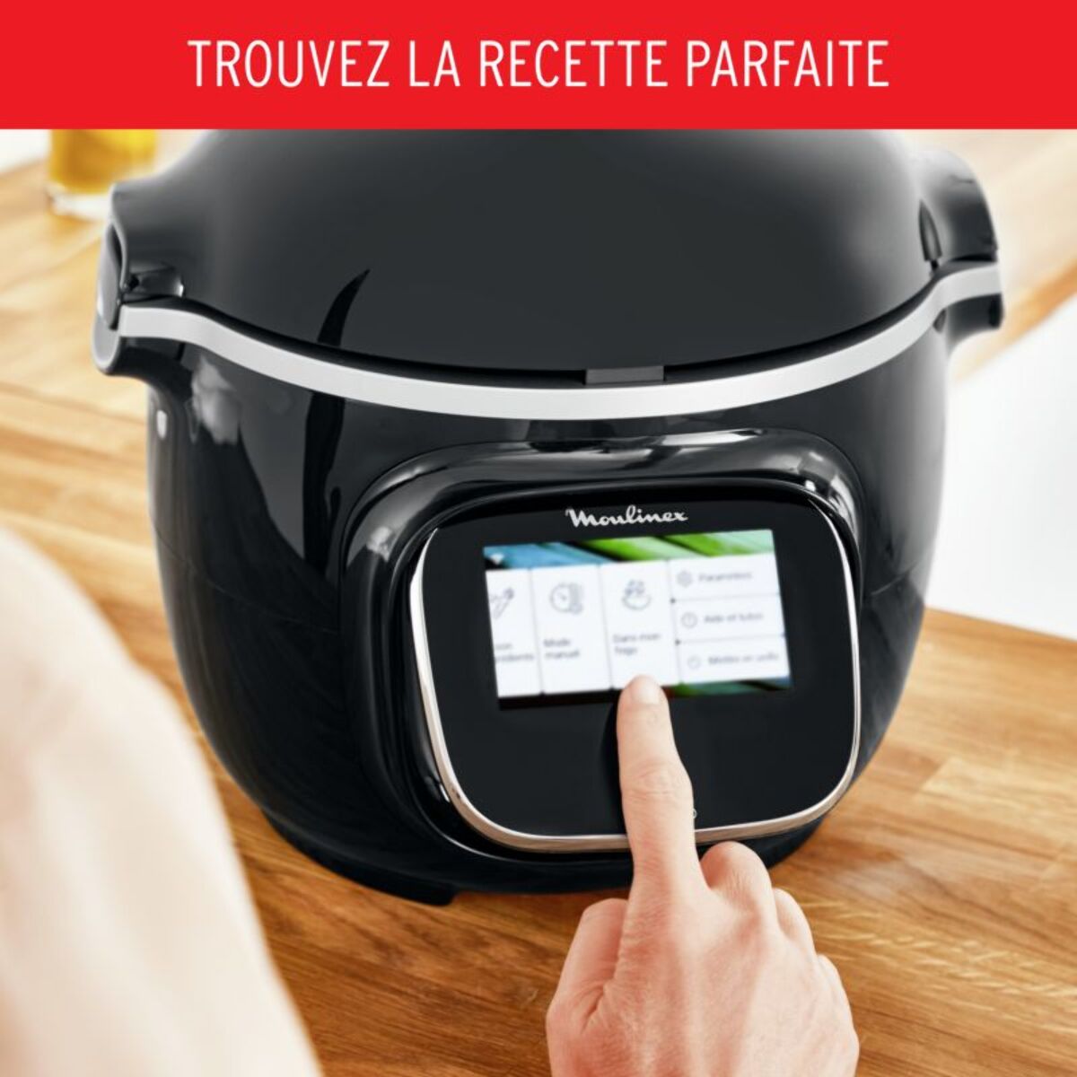 Cookeo MOULINEX YY5479FB noir Touch Wifi 6 L, 3 modes de cuisson + Extra Crisp