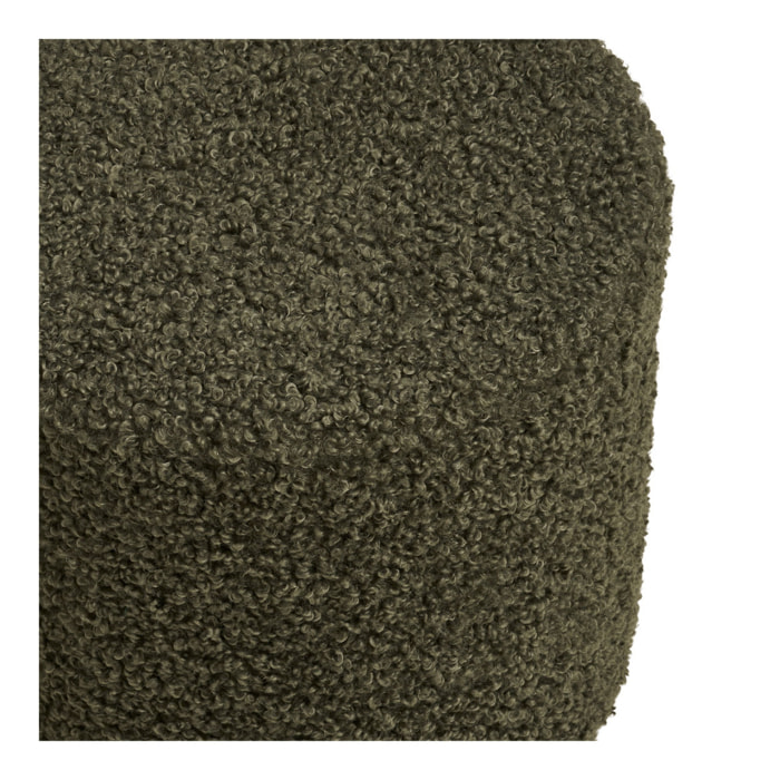 Ejby - Pouf rotondo in teddy verde ø34x36 cm