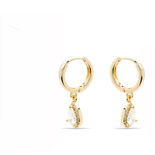 Pendientes de Circonita Brillante acabados en oro amarillo de 18k