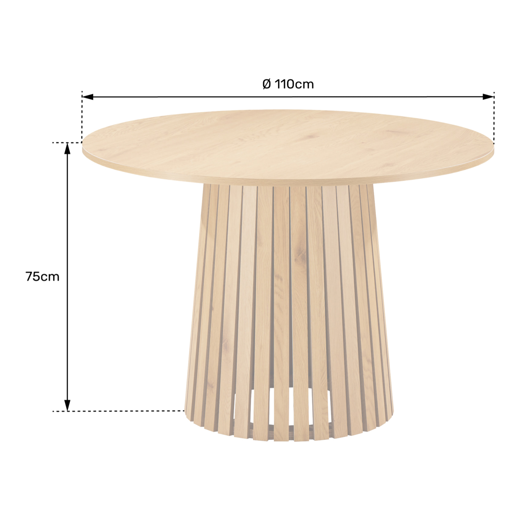 Table à manger ronde 110cm en bois foncé LIV