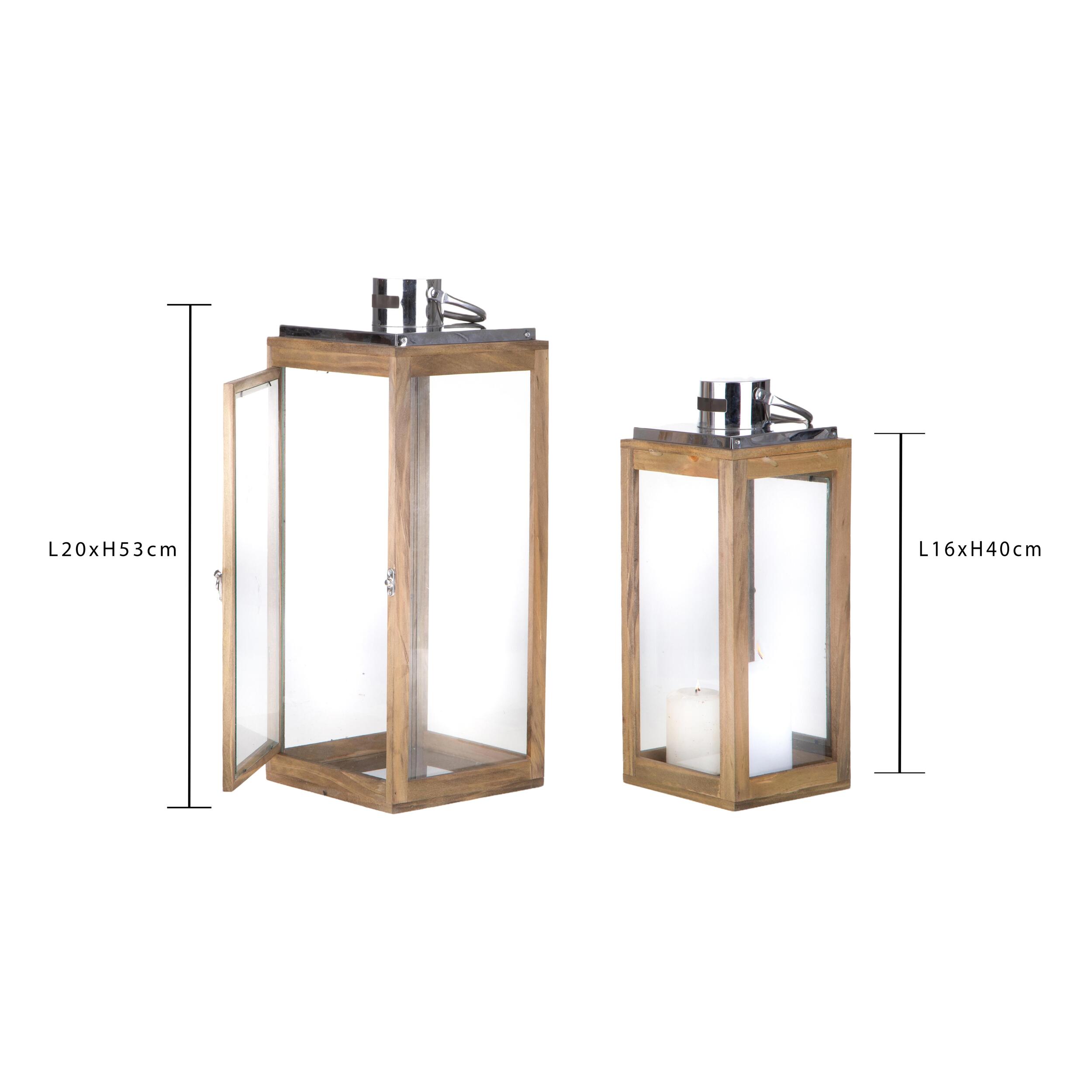 Lanterna Legno - Pezzi 1 - 20xH53x20cm - Bianchi Dino SpA