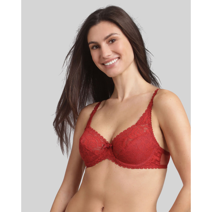 Sujetador con aro de encaje reciclado floral