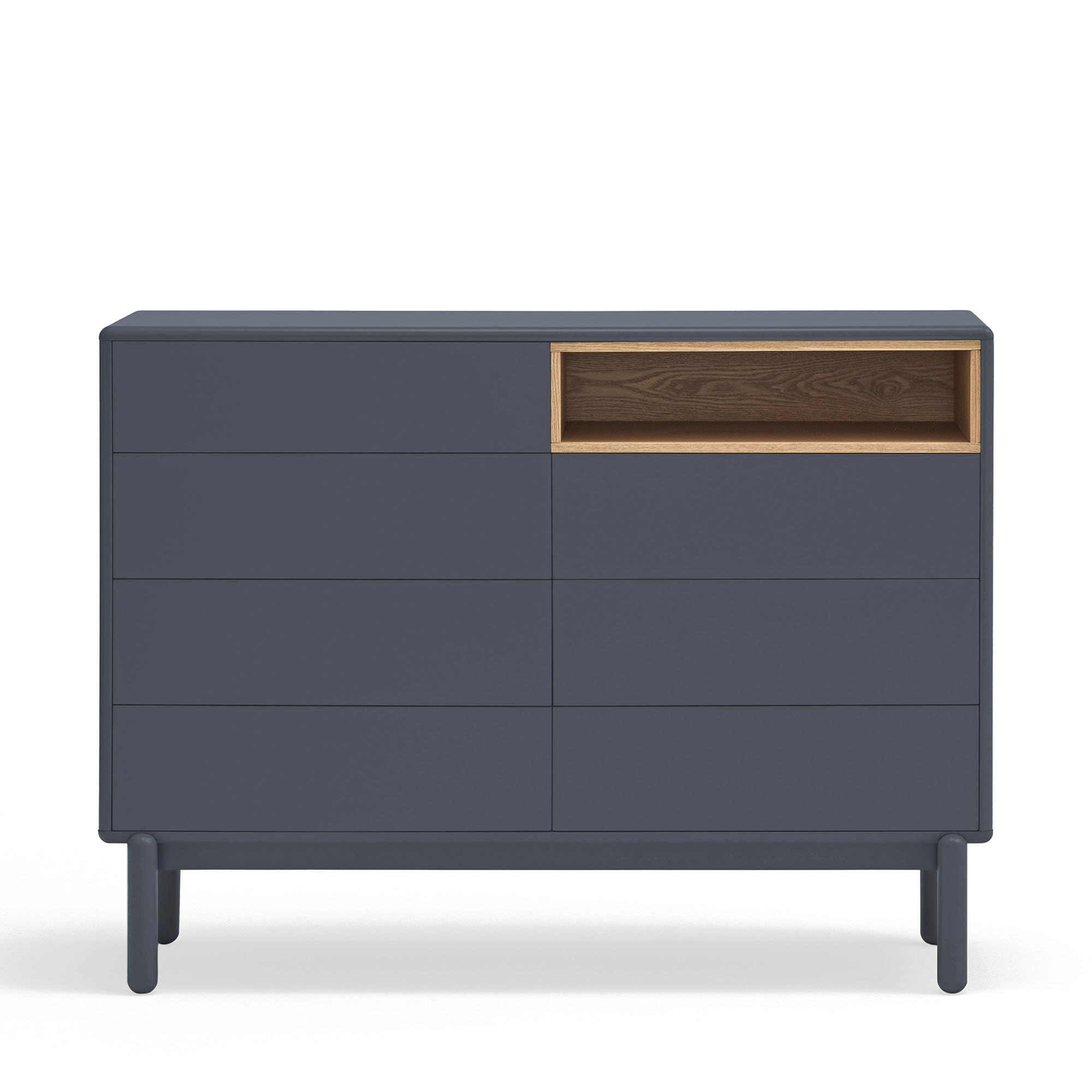 Cómoda Corvo 7 cajones gris antracita