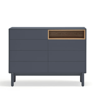 Cómoda Corvo 7 cajones gris antracita