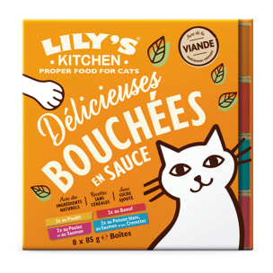 Lot de 48x85g - Lily's Kitchen Chat Délicieuses bouchées en sauce Multipac