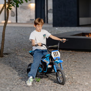 Moto Eléctrica para Niños 24V, Moto Eléctrica Infantil con Motor 250W, Velocidad de 6-16km/h, Ruedas de 12'' y Suspensión Trasera, para Niños de 8-12 Años, Azul