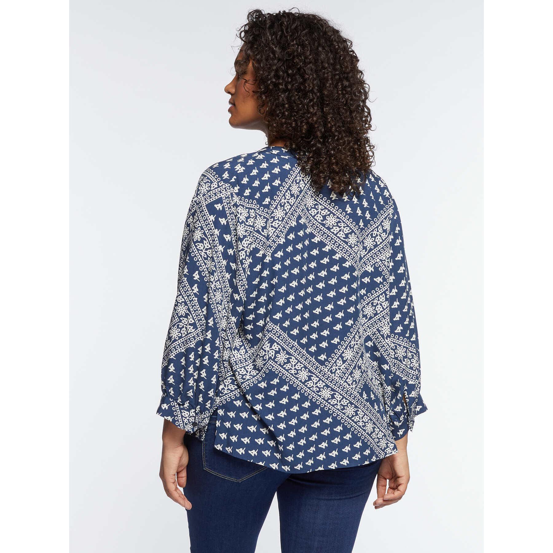 Fiorella Rubino - Camisa amplia con estampado de bandana - Azul